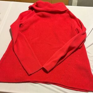 Lands' End Vibrant Red Cowl Neck Sweater